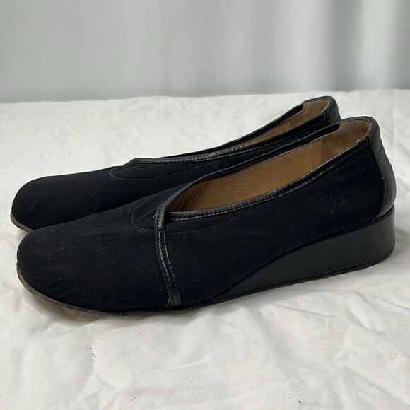 RANGONI WOMENS BLACK LOW WEDGE FLATS FTL-04-047 - Picture 3 of 6